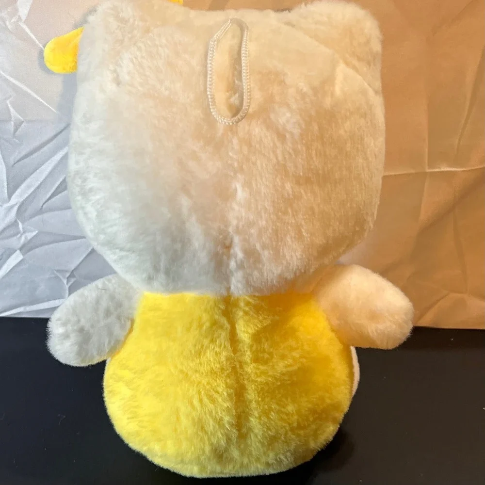 Sanrio 10" Hello Kitty Baby Plush Toy White Yellow Excellent Bib Bottle Bow - Picture 2 of 4